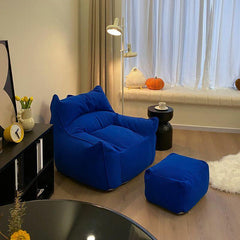 Cozy Flannel Bean Bag Chair in Blue