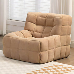 Cozy solid color bean bag chair in khaki