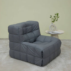 Cozy solid color bean bag chair in khaki