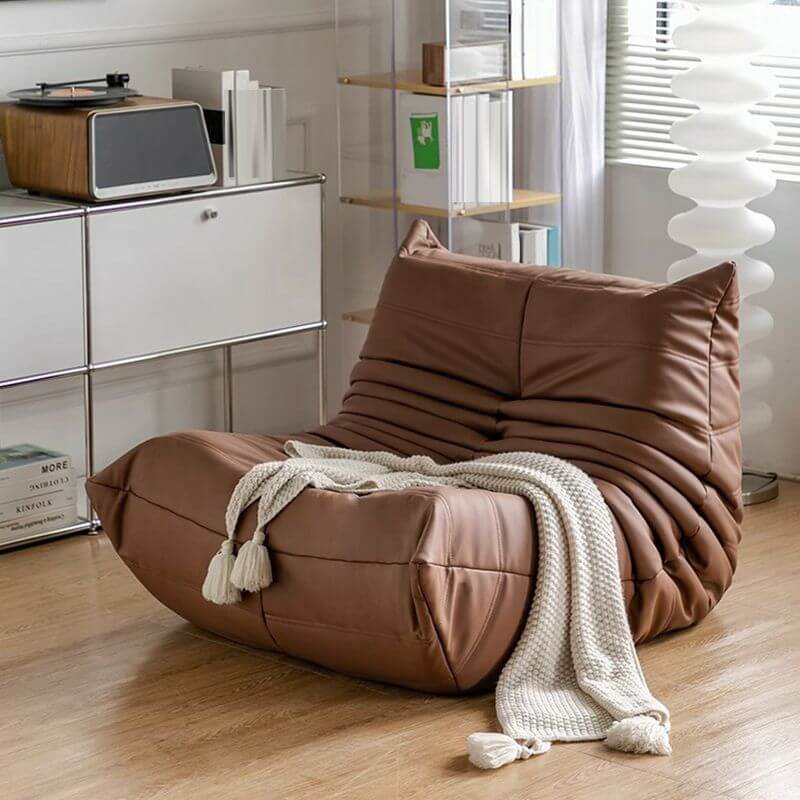 Cozy Sponge Bean Bag Lounger Caterpillar Chair Togo Sofa with Removable_cover and Zipper Closure Secondary image