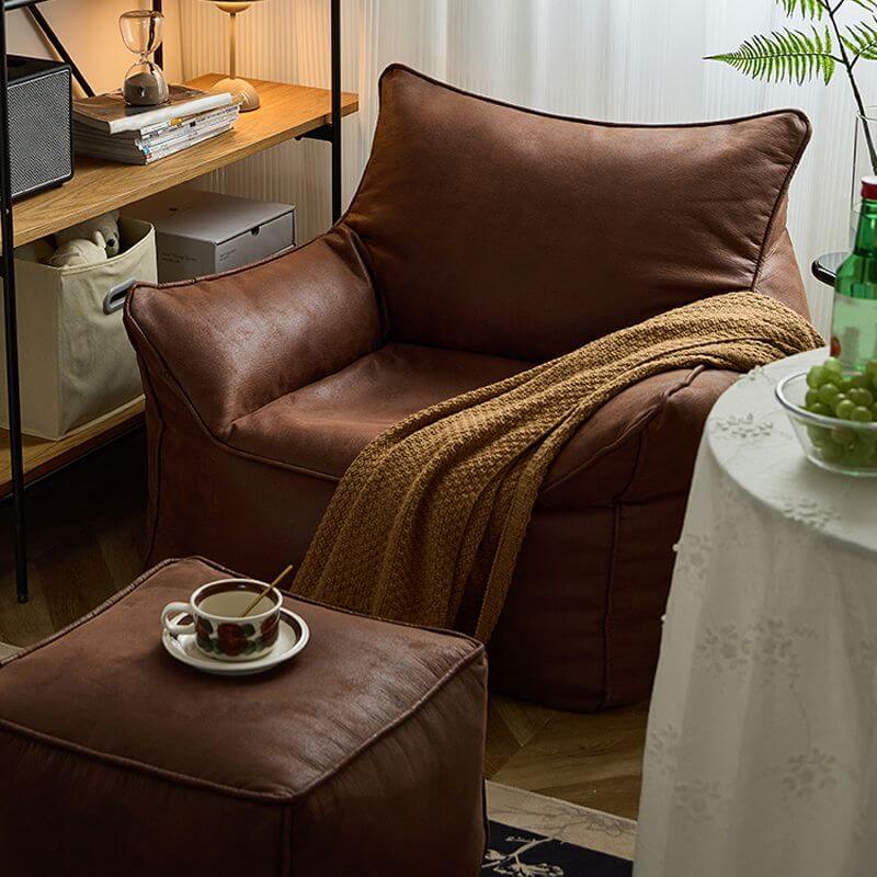 Cozy Suede Bean Bag Chair in Brown Hauptbild