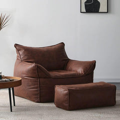 Cozy Suede Bean Bag Chair in Apricot