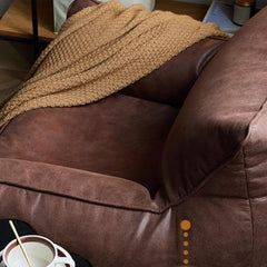 Stylish bean bag chair in living room setting