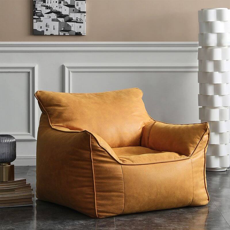 Cozy Suede Bean Bag Chair in Grey
