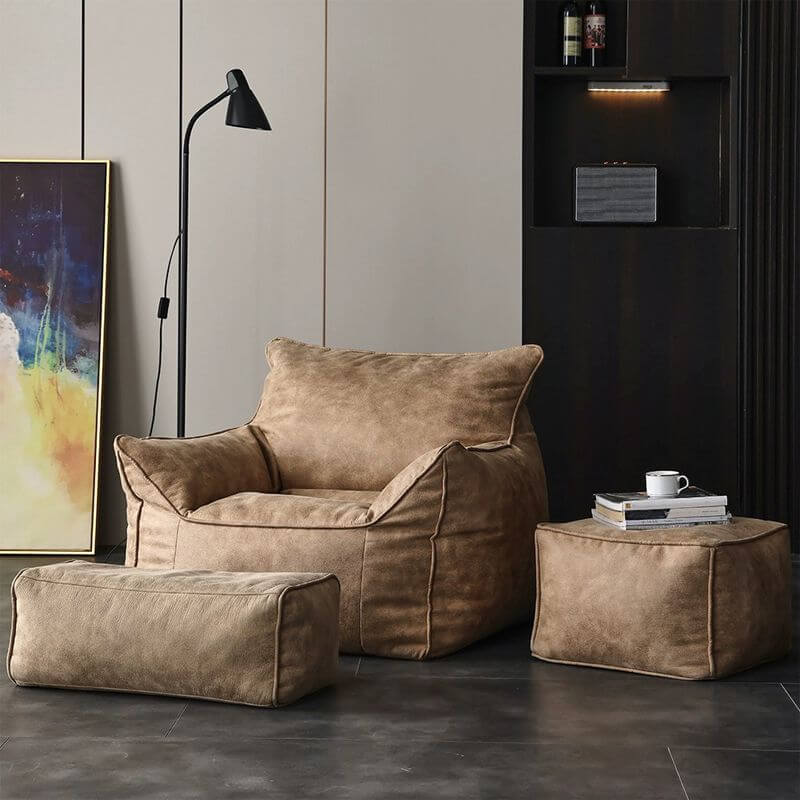Versatile suede bean bag chair for any space Main image