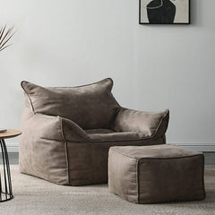 Cozy Suede Bean Bag Chair in Apricot