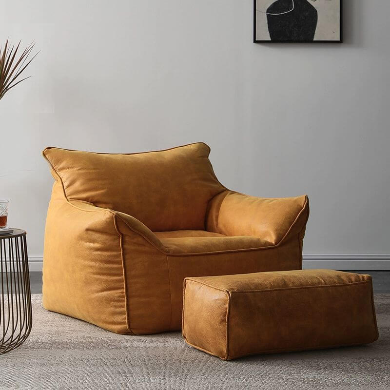 Cozy Suede Bean Bag Chair in Grey