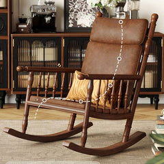 Cozy brown rocking armchair in traditional style