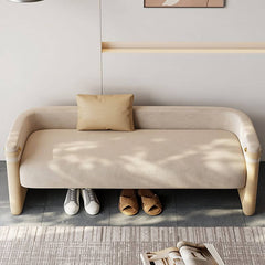 Cream convertible ottoman in a modern living room