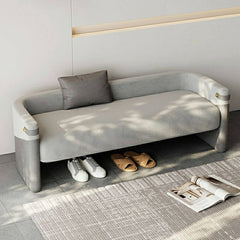 Cotton cushioned seat ottoman