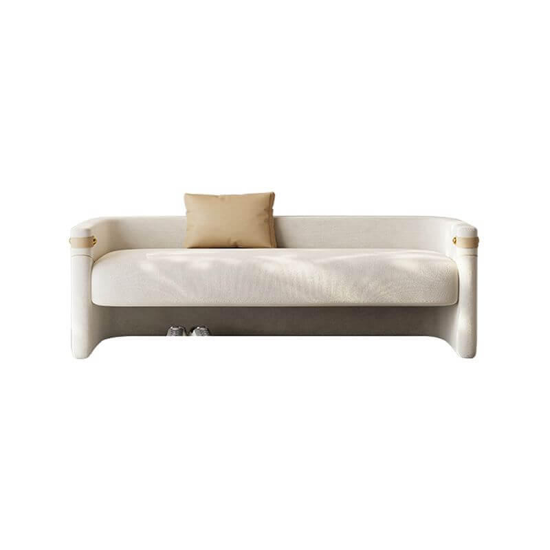 Stylish rectangular cream ottoman