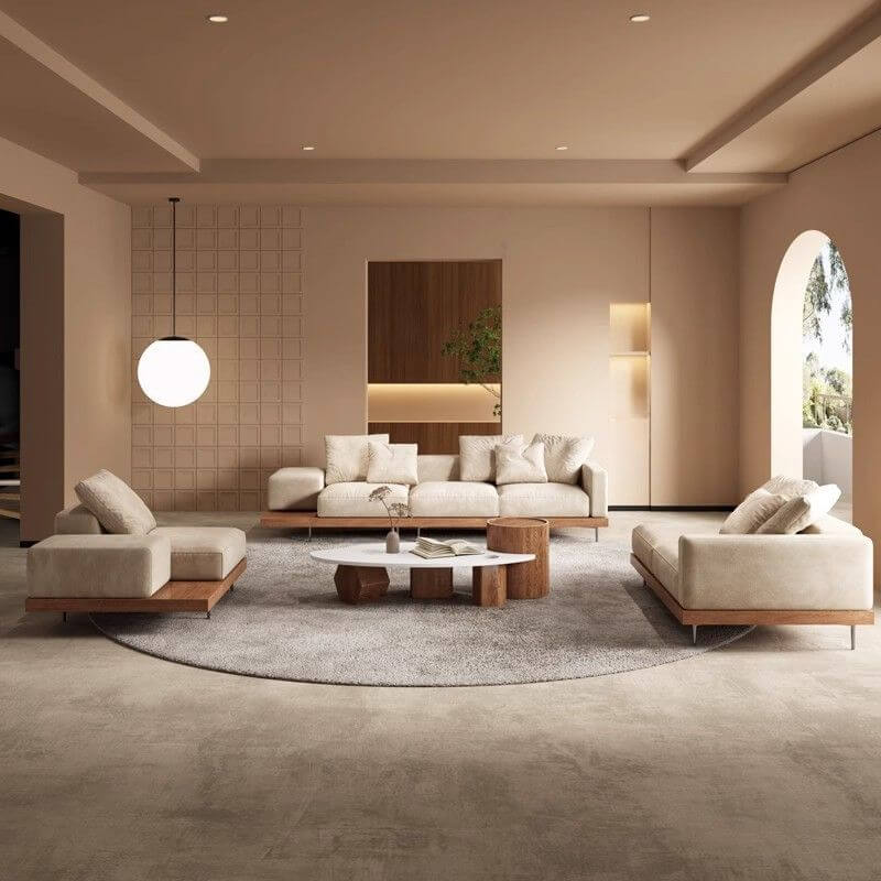 Modern design cream sofa