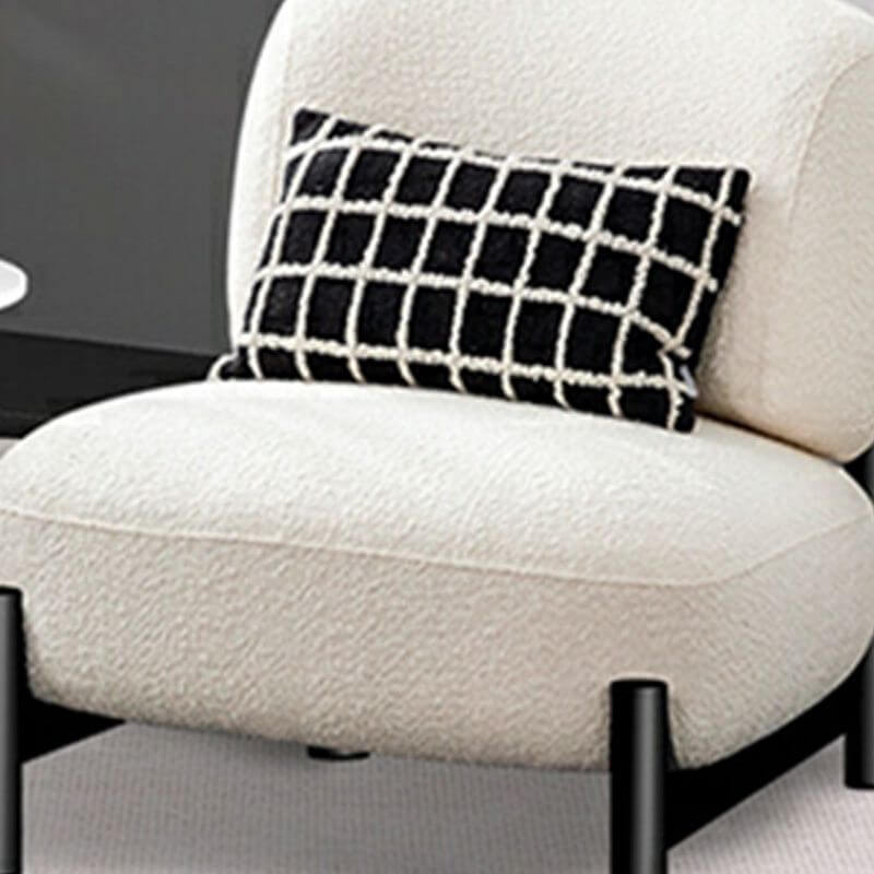 Top view of cream side chair with pillow