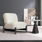 Modern side chair with fixed back and pillow