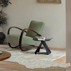 green and white upholstered chair