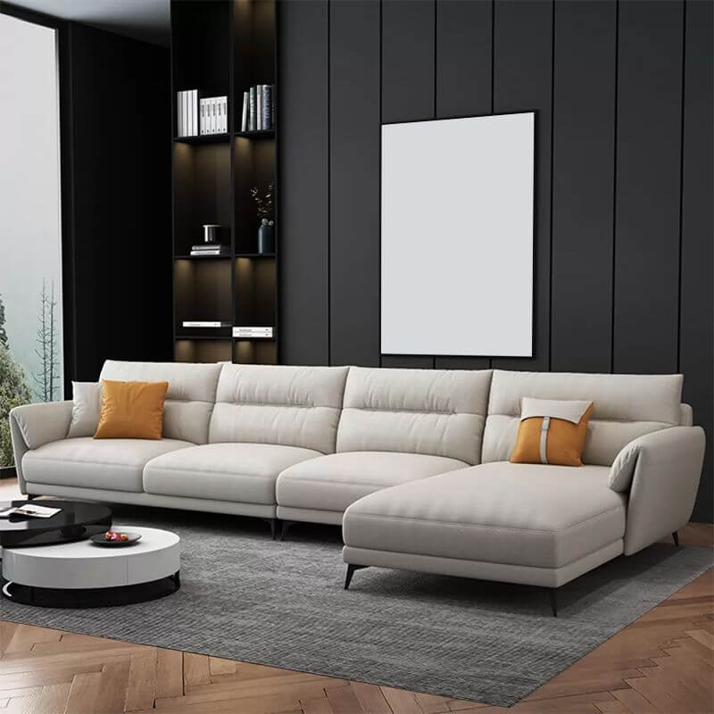 Spacious sectional sofa in warm colors