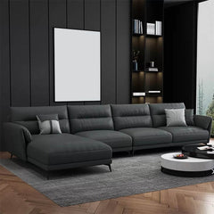 Cozy Cushion Back Sectional Sofa in living room