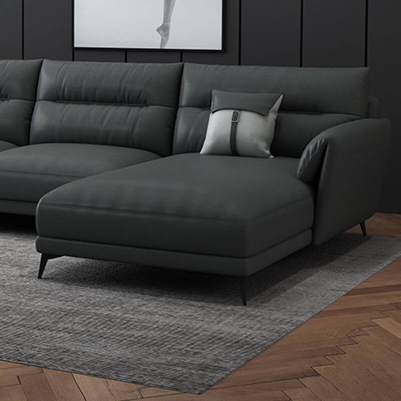 Cozy Cushion Back Sectional Sofa in living room