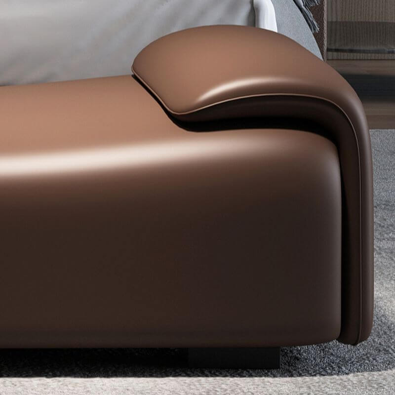 Brown Upholstered Accent Bench with Modern Design