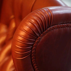 scarlet accent chair with tufted back