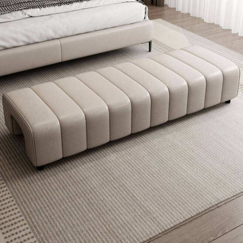 Banc d'accent rembourré tendance en gris colombe avec coussin uni Image secondaire du produit