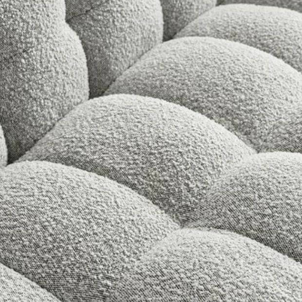 Canapé de sol rembourré Sherpa en couleur unie Gris colombe/Ivoire/Noir minuit pour 4 places/3 places/2 places avec 1 coussin dans un style moderne simple Image secondaire du produit