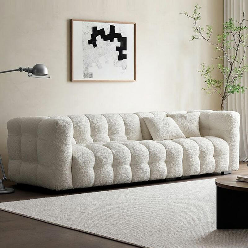 Ivory Sherpa Floor Sofa Main image