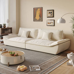 sofa with plush cushions