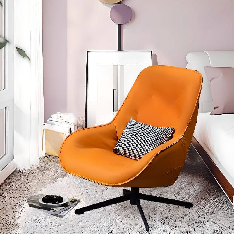 Accent Chair with Citrus Color Decoration