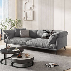 Sofa set with vibrant grey and amber accents