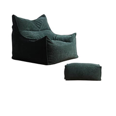 Bean bag chair with ottoman in classic black