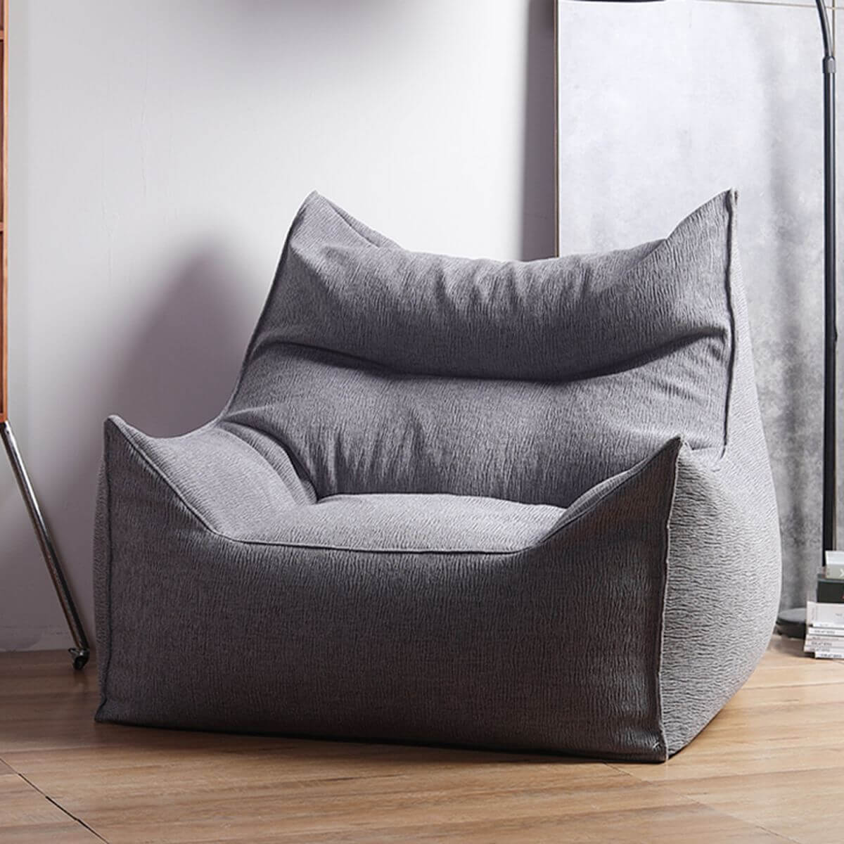 Eco Friendly Chenille Bean Bag Set/Beanbag Chair with Arm, Solid Color Secondary image