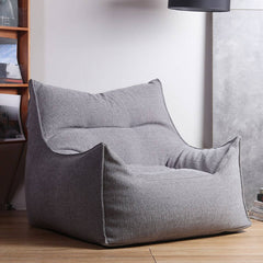 Cozy grey bean bag chair in modern living room