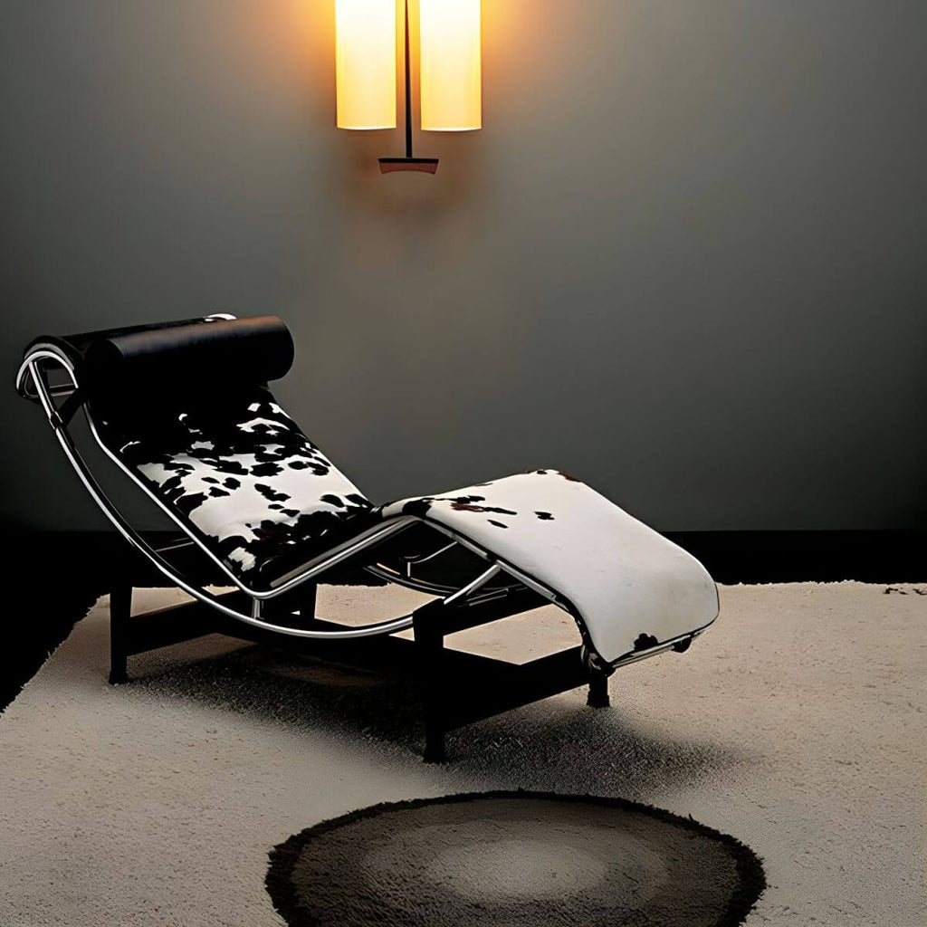 Brown and White Cowhair Recliner