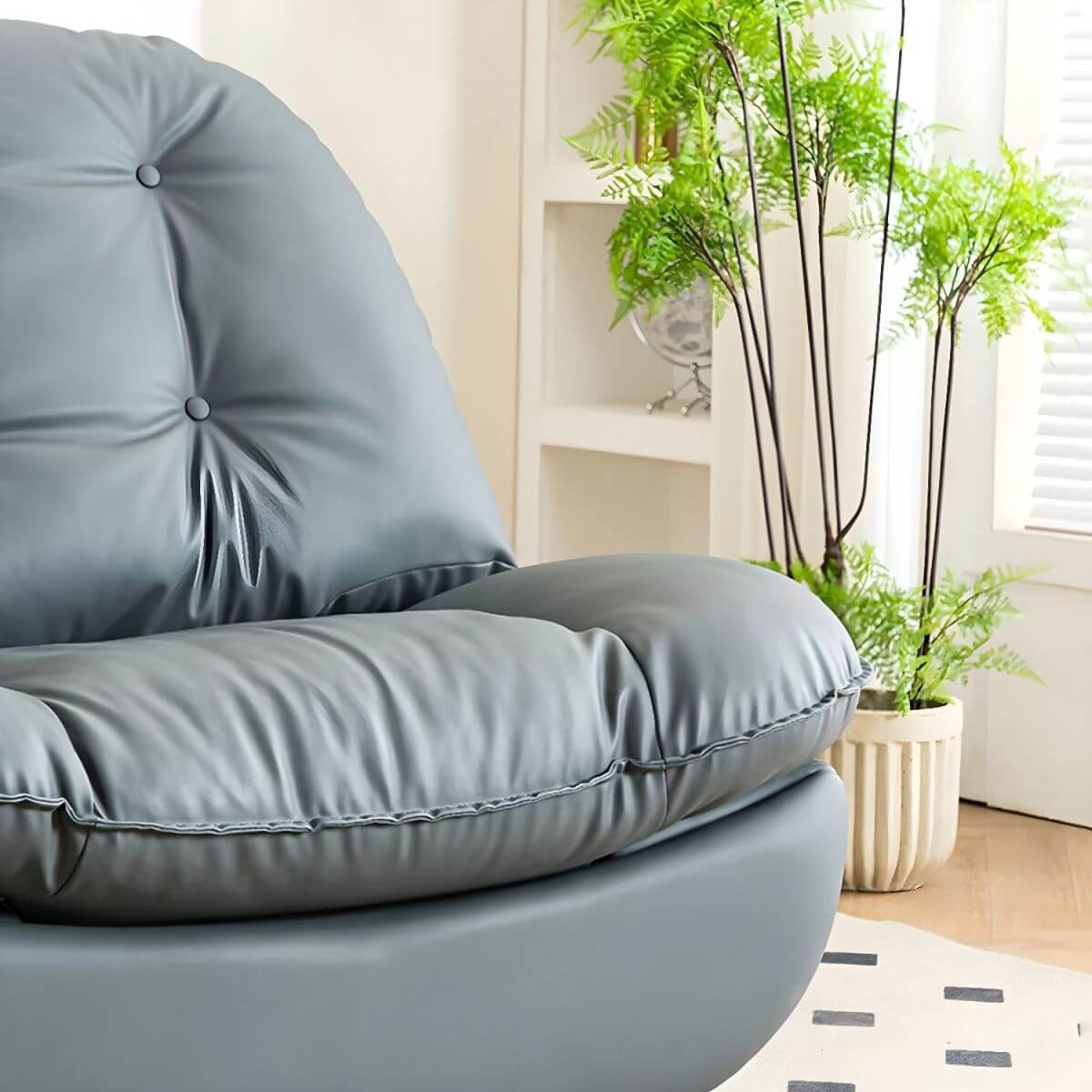 Faux leather upholstery details