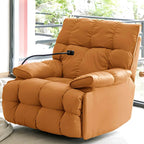 Orange Elegant Modern Recliner showcasing back angle adjustment