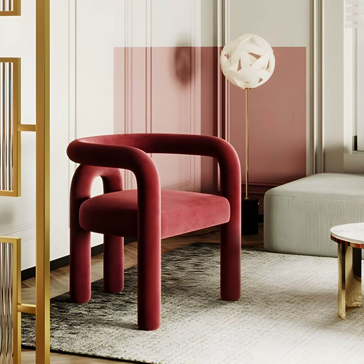 Stylish Upholstered Accent Stool with Back Main image