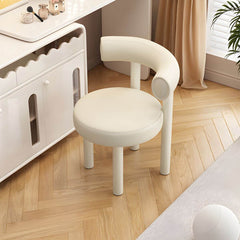 Elegant modern upholstered vanity stool with back