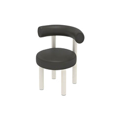 Upholstered vanity stool in off-white color