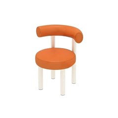 Elegant modern upholstered vanity stool with back