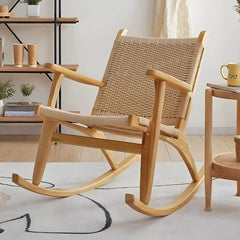 Sophisticated Natural Wood Rocking Chair