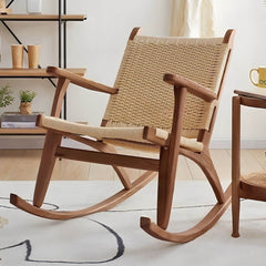 Modern Rocking Chair in Walnut Finish