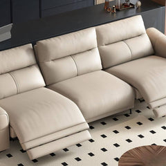 Elegant Off-White Biscuit Back Sofa Couch Front View