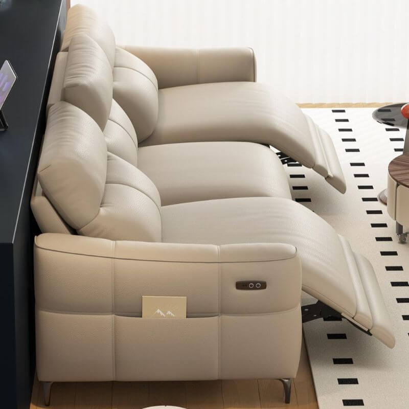 Elegante Sofá en Blanco Roto con respaldo tipo galleta para sala de estar Imagen secundaria del producto