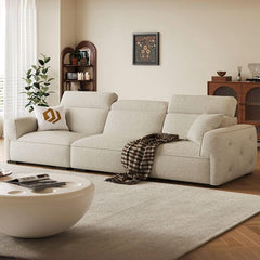 stylish off-white loveseat with concealed support