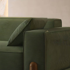 stylish green sofa with rich color tones