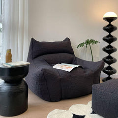 Elegant polyester blend bean bag chair in black