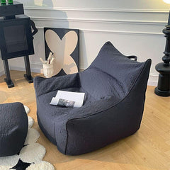 Black bean bag chair with ottoman