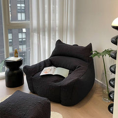 Polyester blend bean bag chair with pre-filled polypropylene beans