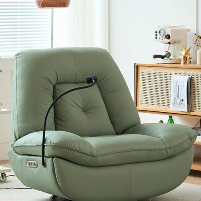 Orange tufted recliner with back angle adjustment